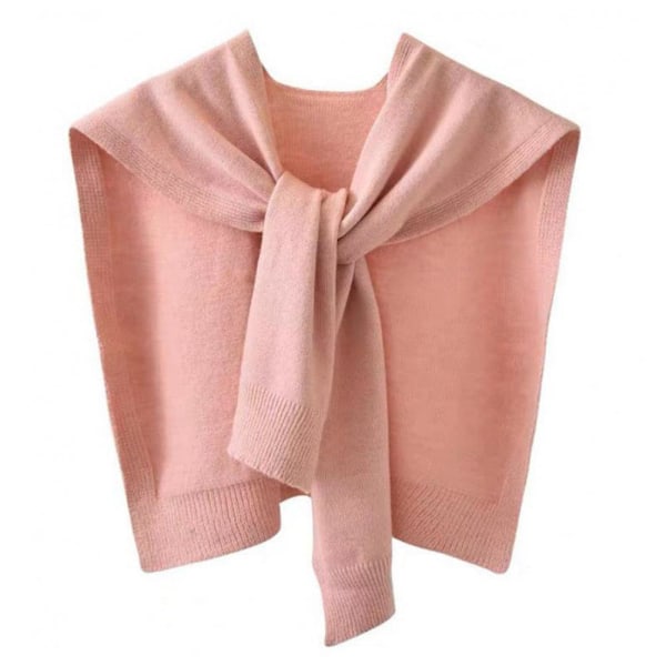 Mjuk och mångsidig damkoft i tunn stickad sjal, falsk La pink onesize