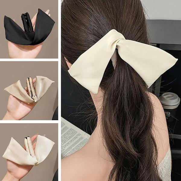Elegant och utsökt kaninöron bananklämma söt koreansk high-end lätt huvudbonad stil B3f3 beige One size