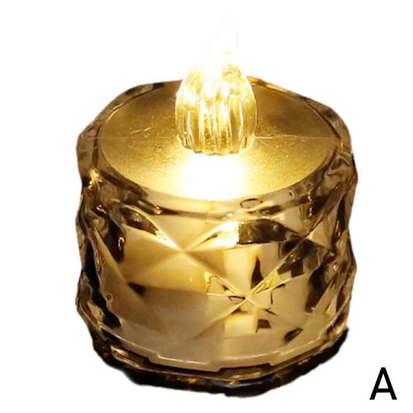Flameless LED Värmeljus Fladdrande Batteridrivna Juldekorationer L4U6 Transparent One size