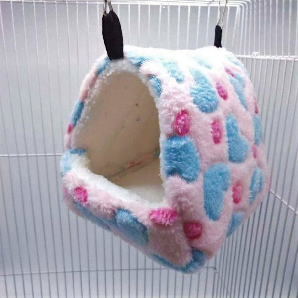 Hängmatta-Bo-Iller-Kanin-Marsvin-Råtta-Hamster-Möss-Värmare-Hus-Säng-Leksak· Sky blue M