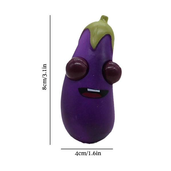 Klämleksak Lila Aubergine Mjuk Stresslindring Avslappning Grönsak A0E5