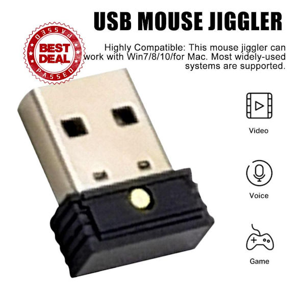 1 st USB-musjiggler, Oupptäckbar automatisk datorrörelse, Håll datorn aktiv, Simulera mus K7Q1