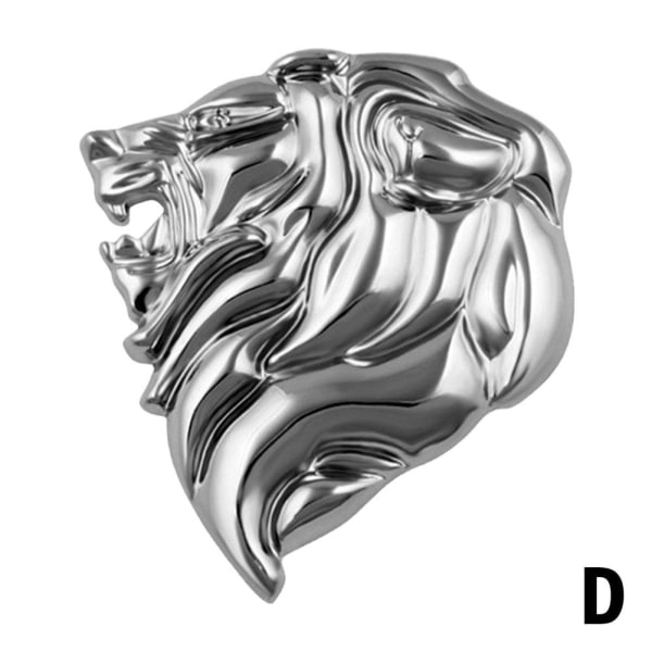 3D-bilklistermärke Märke med lejonhuvud i metall, emblem, dekal Auto D Silver right