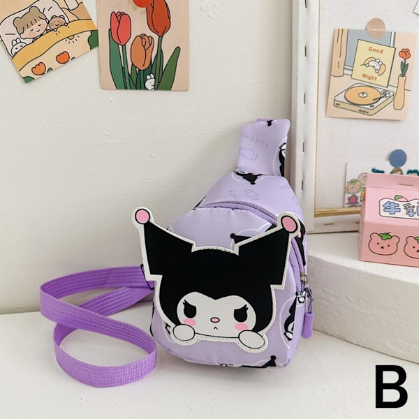 Barnväska Koreansk Version Bröstväska Cartoon Söt Messenger Purple One size