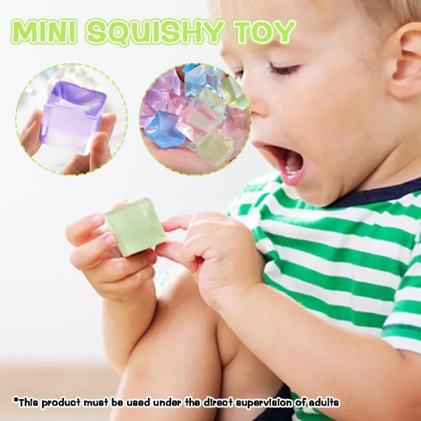 Fidget Toy Mini Squishy Toys Mochi Ice Block Stress Relief Squee purple one-size