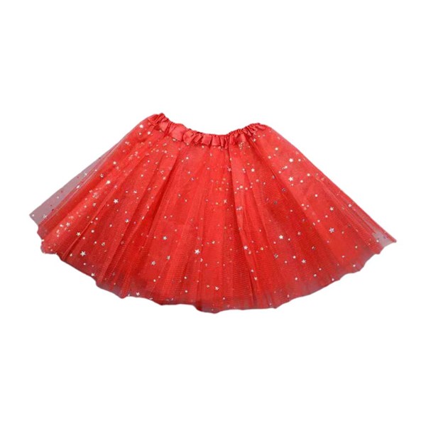 Glitter Barn Mesh Kjol Flickors Dansuppvisning Halv Kjol M5Y7 Kropp L4L5 Red 1pcs