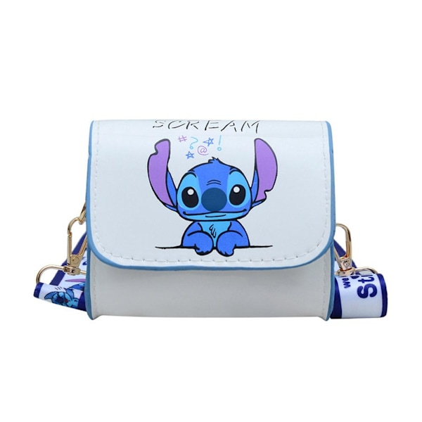 Stitch Messenger Väska Tecknad Söt Flickor PU Läder Underarms Mini Väska Tote Mode Kvinnor Z1W4 White with letter