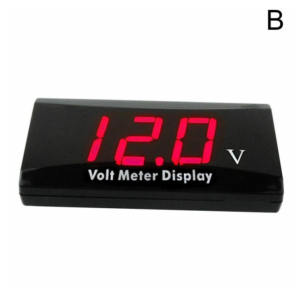 12V Bil LED Digital Display Voltmeter Motorcykel Spänning Volt Ga red One-size