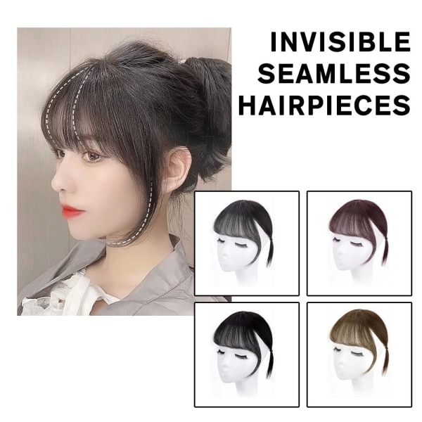 Invisible Seamless Hairpieces Mode Air Bangs Peruk Hårförlängning Light brown one size