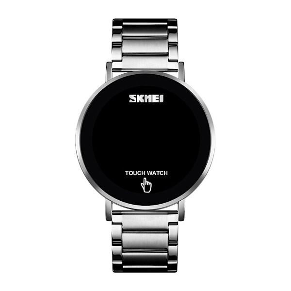Skmei 1550 LED Klocka Enkel Modeklocka Stålarmband Vattentät Klocka Digital Display T9H2 Silver One size