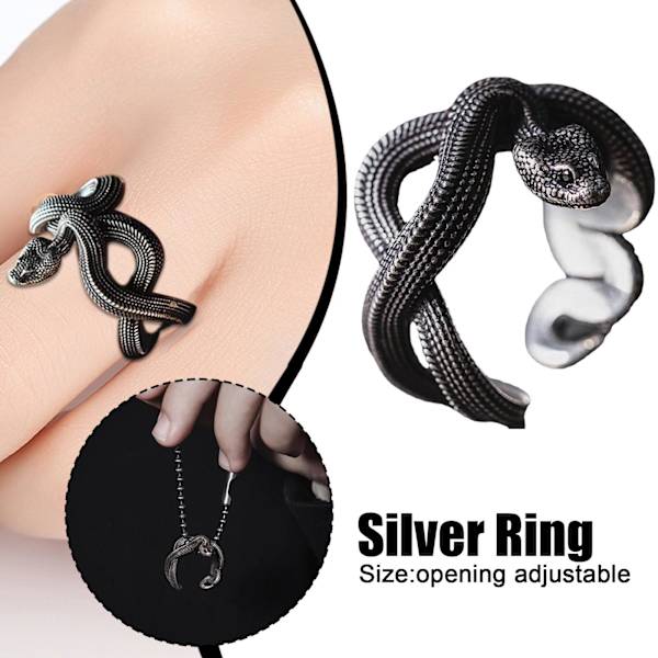 Mode Silver Orm Smycken Gåva Kvinnor/Män Fest 6-10 Sz N4H3HOT
