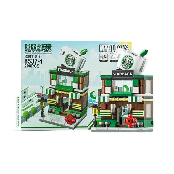 City Building Blocks Leksaker Mini Street View Montering Toy Urban Supermarket one-size