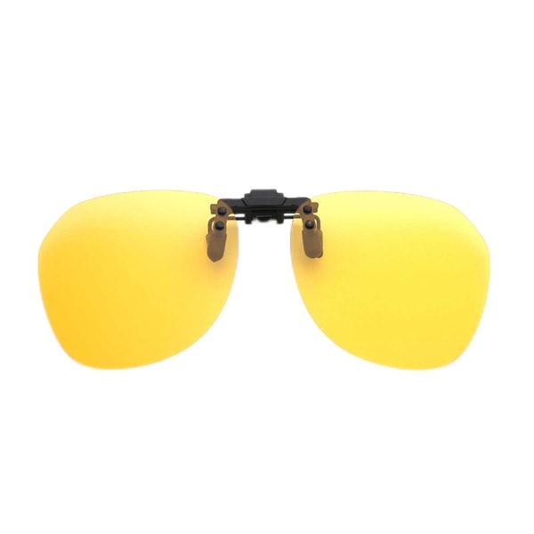Båglösa Clip-On solglasögon Flip Up Driving Glasögon Night Vision yellow One-size
