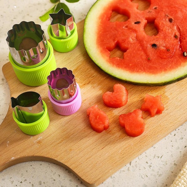 12st Rostfritt Stål Frukt Mini Cookie Form Cutter Set Kid Foo purple One-size