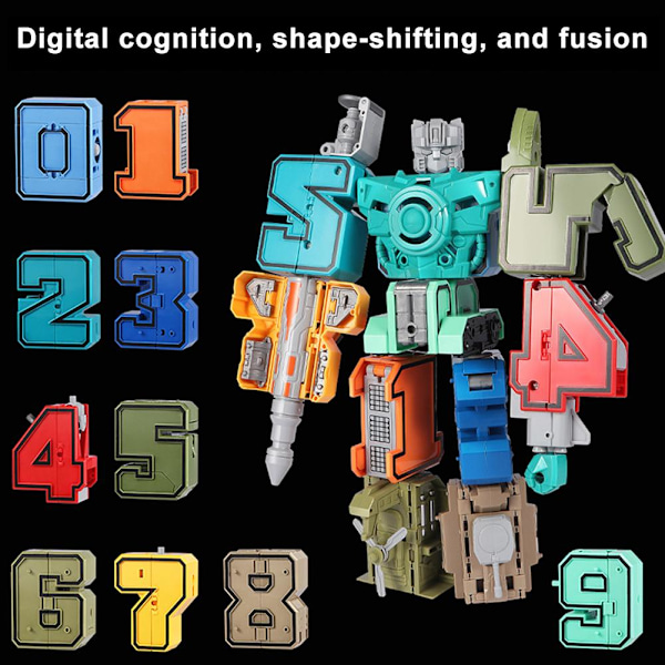 Pedagogiska Byggklossar Actionfigur Transformation Nummer Robot Def 1 one-size