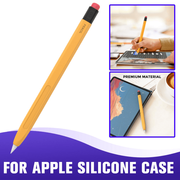 För Apple Pencil 2nd Gen Silicone Grip Case Sleeve iPad Pen Hold yellow for  Pencil2