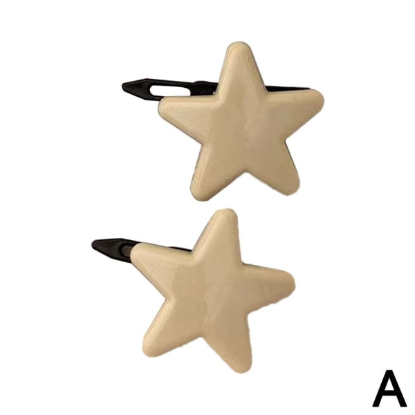 Hjärtformade hårnålar Hårklämma Hjärta Hårnål Kärlek Hårklämmor He beige star one-size