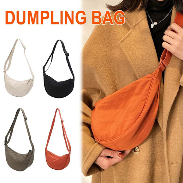 Nylon Messenger Bag för Kvinnor - Trendig Dumpling Bag i Lätt Vikt orange 1size