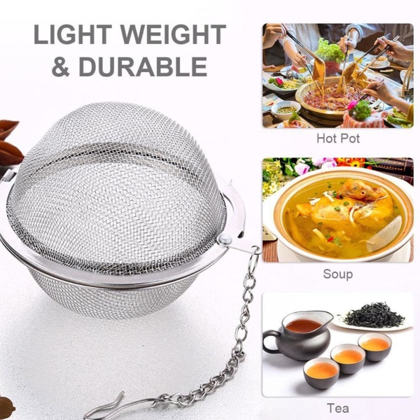 Sil Clip Kryddboll Steel Tepåse Infuser Återanvändbar silver 4.5厘米