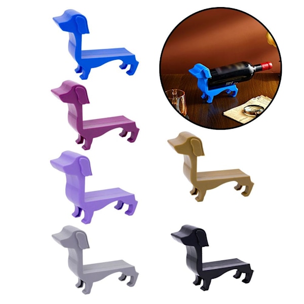 Dachshund Vinflaskhållare, Dachshund Hund Vinflaskhållare Black 1pcs