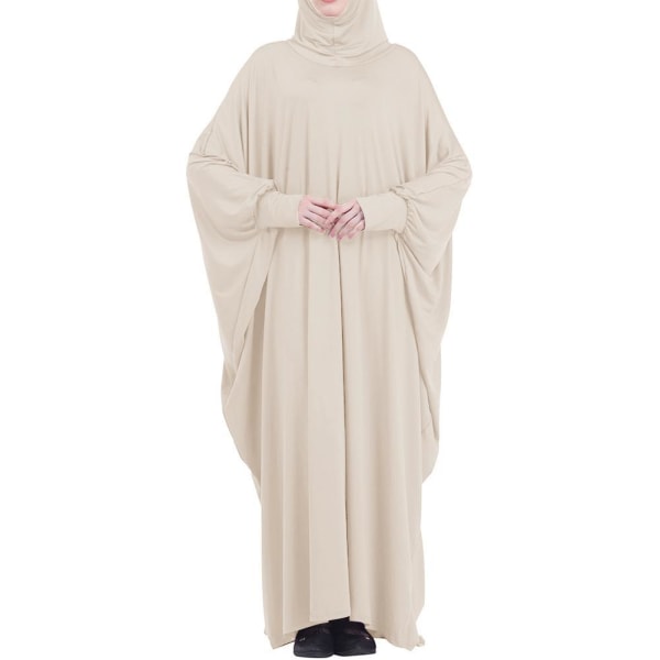 Ramadan One Piece Böneklänning Plagg Kvinnor Hooded Abaya apricot One Size