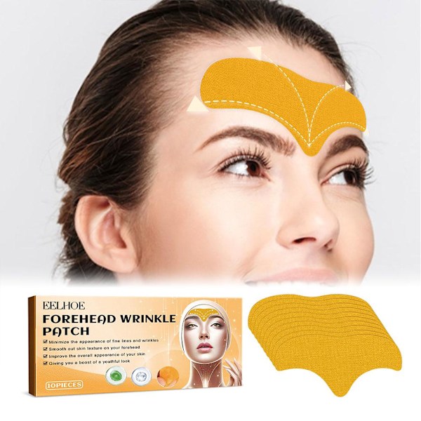 Rynkor Plåster Naturliga Extrakt Panna Plåster Hud Fint Kollagen Bleknar Ansikte Stramar Åt G1q4 Forehead patch 10pcs
