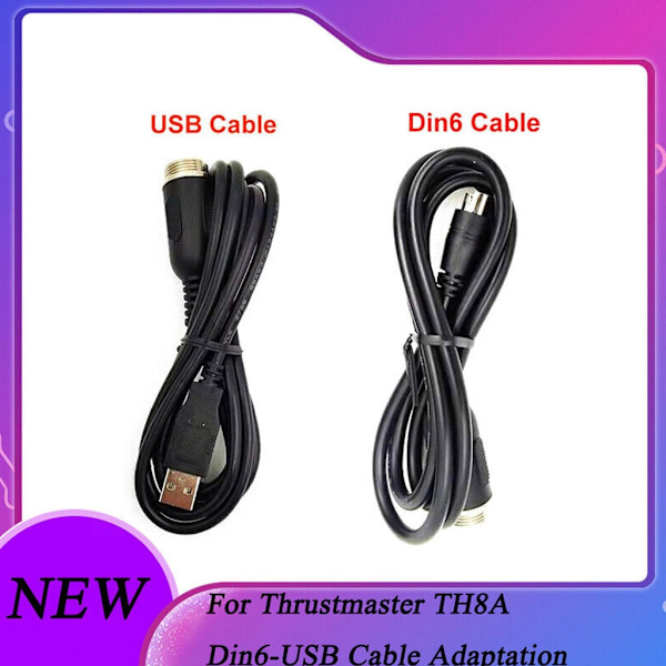 Din6-USB-kabeladapter för Thrustmaster TH8A-anslutning~ R9X8 usb to DIN6 1.8m