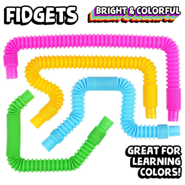 DIY Pop Tube Teleskopbälg Sensory Fidget Toy Children Deco sky blue 19