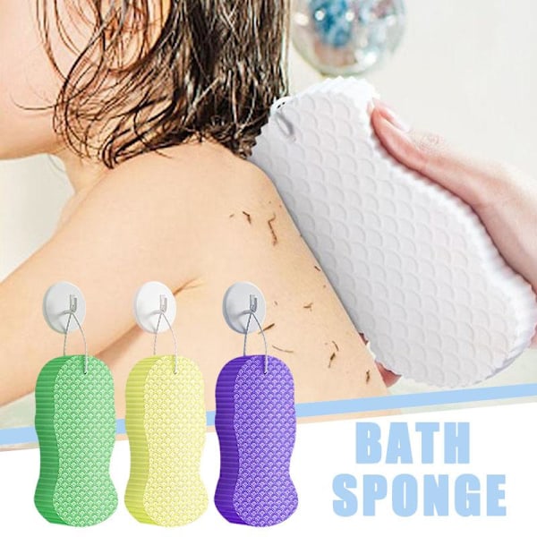 Exfolierande Mjuk Svamp Kroppsskrubb För Baby Vuxna Bad Exfolierande Skrubbsvamp Hudrengörare C0g5 green 1pcs