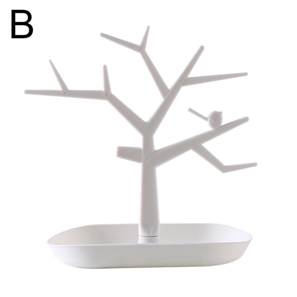 Bird Tree Key Holder Smyckesförvaringsställ Desktopförvaringsställ C white bird tree design 1PC