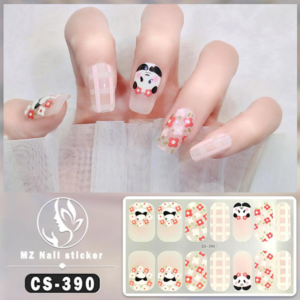 NYA 14 Remsor Nagelsticker Självhäftande DIY Snygga Naglar CS378 14pcs