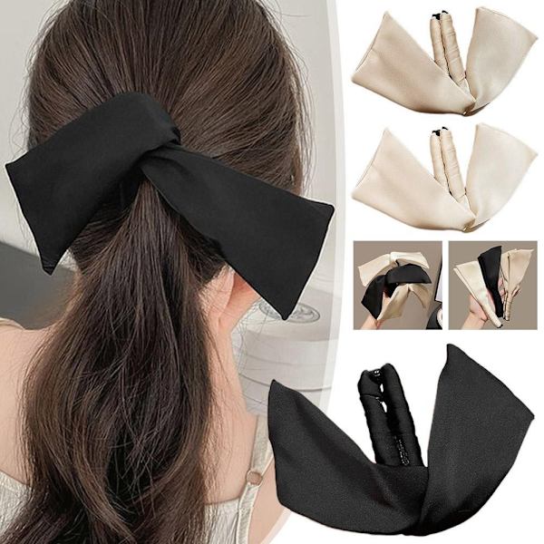 Elegant och utsökt kaninöron bananklämma söt koreansk high-end lätt huvudbonad stil B3f3 khaki One size