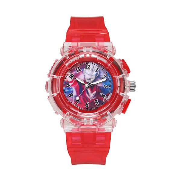 Cartoon Kids Spiderman Watch LED Light Barnklockor för pojkar Gir H One size