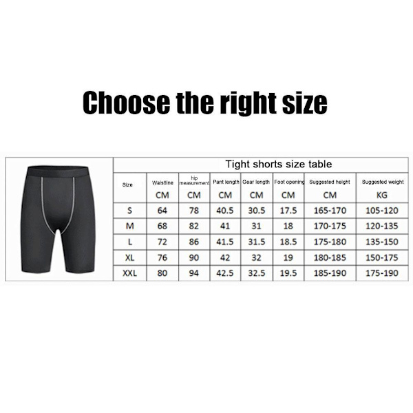 Athletic Fitness byxor för män, korta kompressionsbyxor med ficka black XL