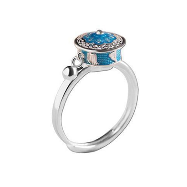Silver Retro Ring Ångestlindringsring Justerbar Roterande G.V5 Ring Fidget X9S2