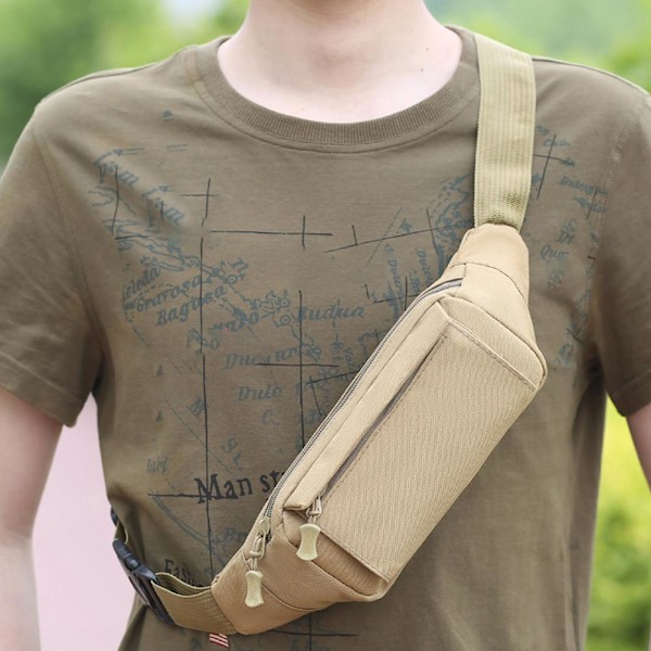 Ny Midjeväska för Män Mobiltelefonväska Multifunktionell Kamouflage Sportväska Crossbody Väska V9X7 Khaki onesize