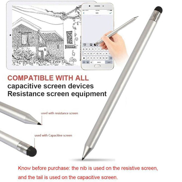 Enkel Dubbelverkande Pekskärmspenna Mobiltelefon Stylus Rörpenna Touch Q4b5 red One-size