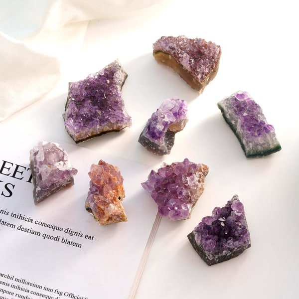 wppp 1 st Naturlig ametist Grov sten Kristallkluster Healing C purpleA S