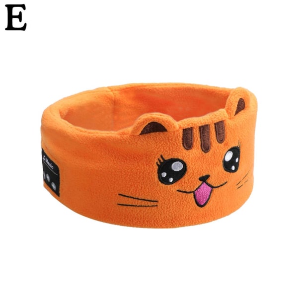 Bluetooth Music Headband Hörlurar Söt trådlös sovmusik H orange cat one size