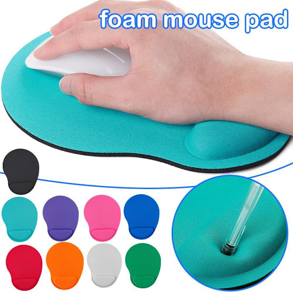 Musmatta med handledsstöd – Ergonomisk komfortmatta – Halkfri – PC – Laptop – Com· gray One-size