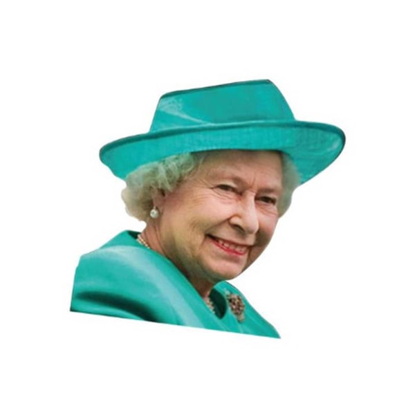 TPALPKT Queen of England Elizabeth Car Window Decals Funny Queen left yellow One-size