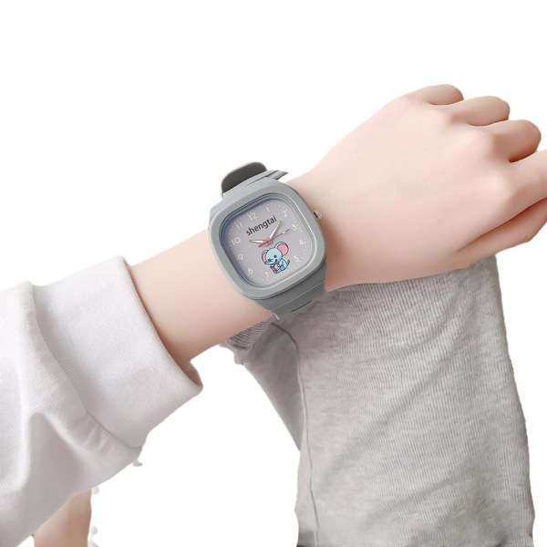Söt Dumbo Elephant Square Watch Watch för barn St Green One size