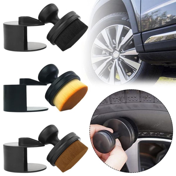 Automatisk Däckrengöringsborste Tät Design Med Skydd Högdensitet Bärbar Bilborste Tvåfärgad A 1pcs