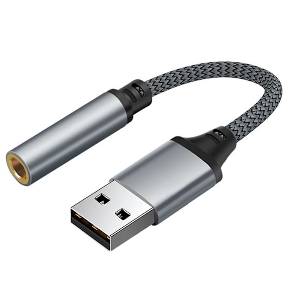 USB Externt Ljudkort 3.5mm Jack Ljudadapter Kabel Laptop För PC Kabel