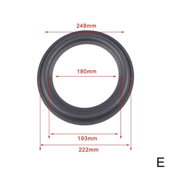 9,8 cm-24,8 cm högtalare surround gummi woofer kant reparation skum pro blackE 10inch