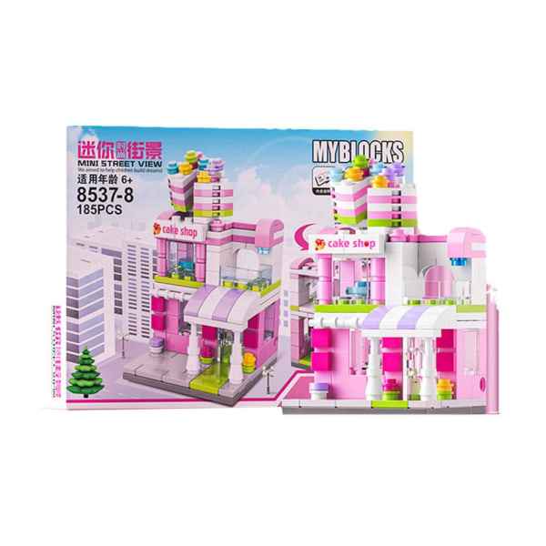 City Building Blocks Leksaker Mini Street View Montering Toy Urban Supermarket one-size