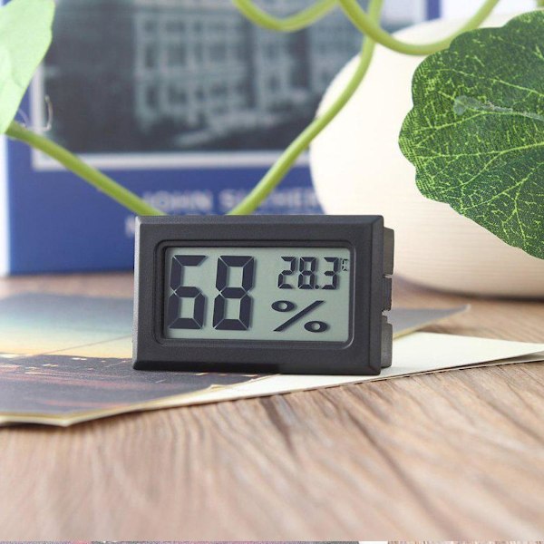 Digital hygrometer LCD termometer hygrometer vivarium orm black One-size