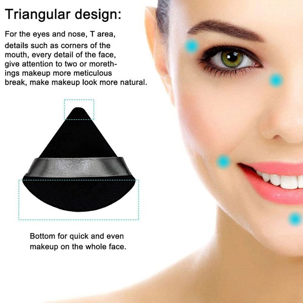Triangel Sammet Puderpuff Mjuk Torr Våt Kosmetisk Puff Sminksvamp Skönhetssminkverktyg Triangular  1pcs