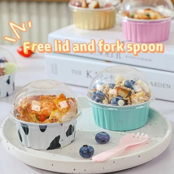 SHYKNYU Bakformar av aluminiumfolie, 50 st Återanvändbar aluminiumfolie Cow color without lid 10pcs 5pcs