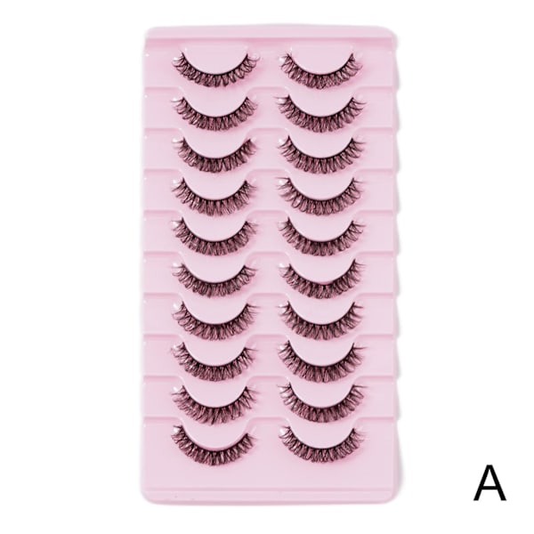 10 Par Ryska Ögonfransar D Mink Falska R0F9 Hela Ögonfransar UK E2Y0 DH06-02 10 pairs